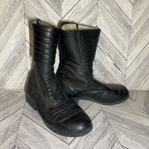 VINTAGE FIELDSHEER LEATHER MOTORCYCLE BLACK BOOTS SIZE 8